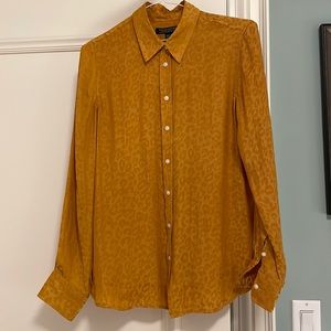 Yellow leopard button down Banana Republic button down